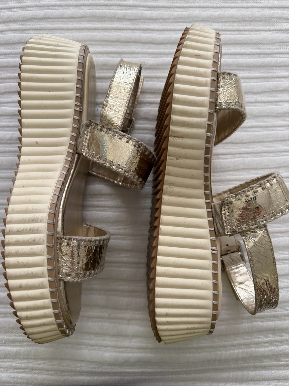 Metallic Gold Platform Sandals for Women